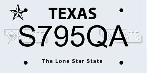 S795QA Texas License Plate