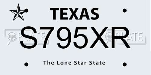 S795XR Texas License Plate