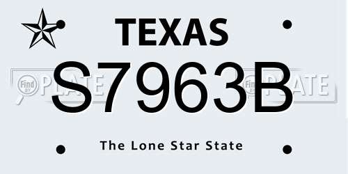 S7963B Texas License Plate