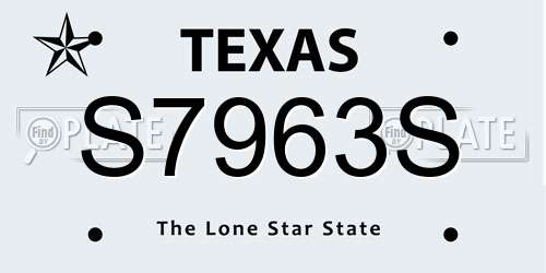 S7963S Texas License Plate