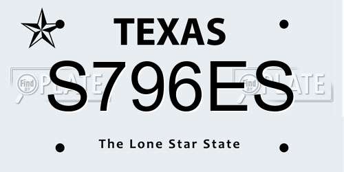 S796ES Texas License Plate