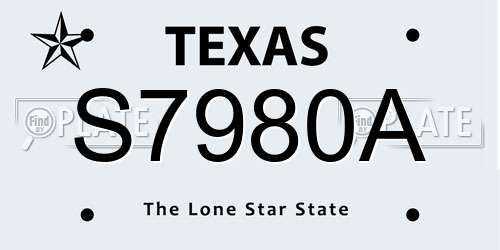 S7980A Texas License Plate