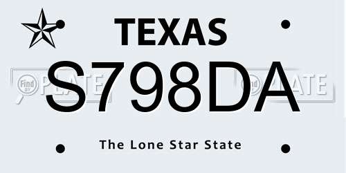 S798DA Texas License Plate