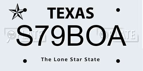 S79BOA Texas License Plate