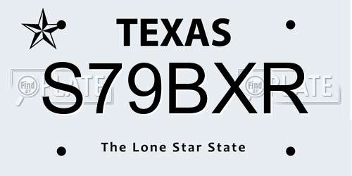 S79BXR Texas License Plate