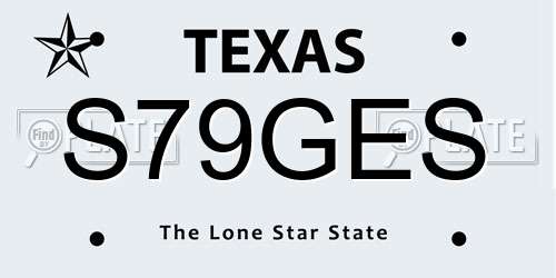 S79GES Texas License Plate