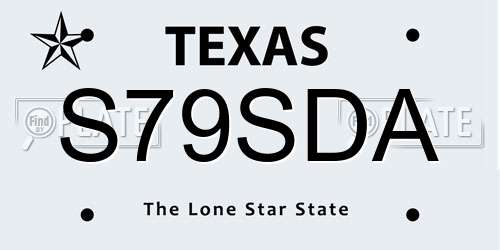 S79SDA Texas License Plate