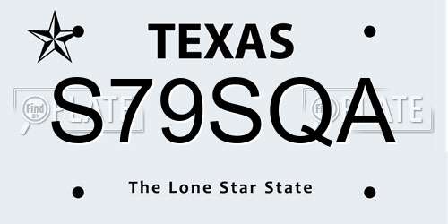 S79SQA Texas License Plate