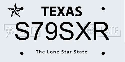 S79SXR Texas License Plate