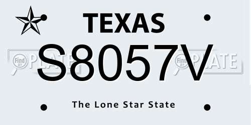 S8057V Texas License Plate