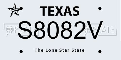 S8082V Texas License Plate