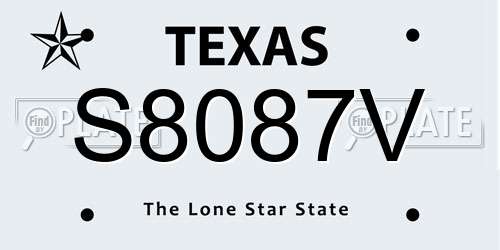 S8087V Texas License Plate