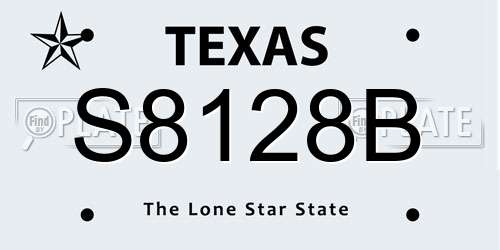 S8128B Texas License Plate