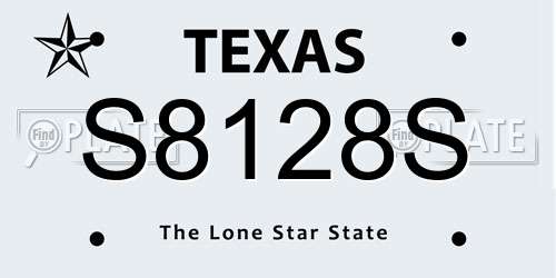 S8128S Texas License Plate