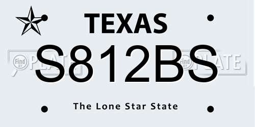 S812BS Texas License Plate