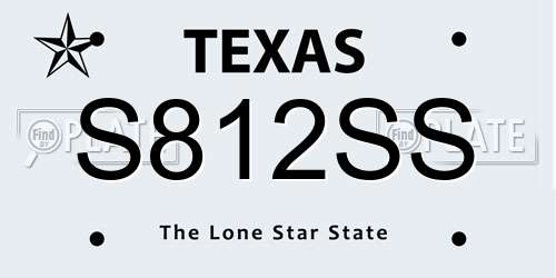 S812SS Texas License Plate