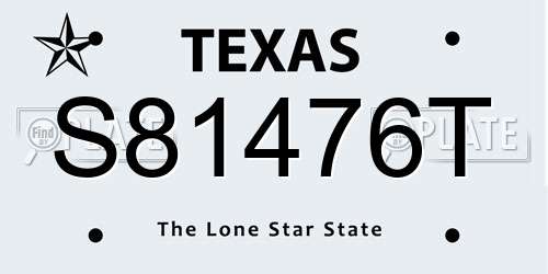 S81476T Texas License Plate