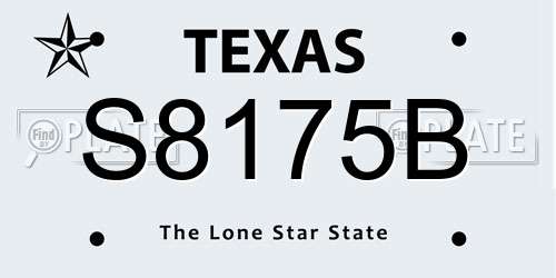 S8175B Texas License Plate
