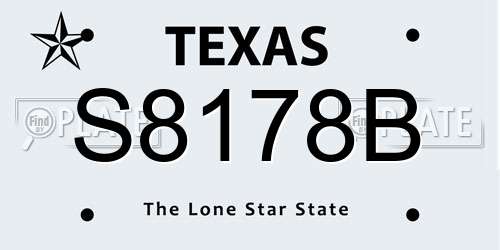 S8178B Texas License Plate