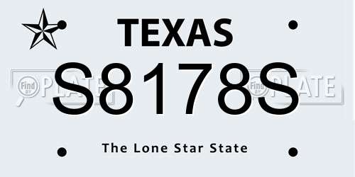 S8178S Texas License Plate