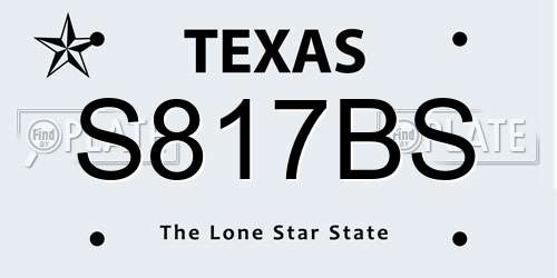 S817BS Texas License Plate