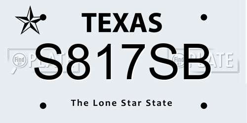 S817SB Texas License Plate