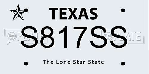 S817SS Texas License Plate