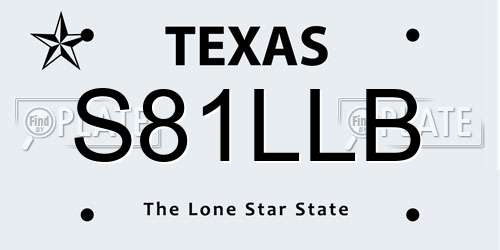 S81LLB Texas License Plate