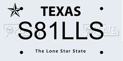 S81LLS Texas License Plate
