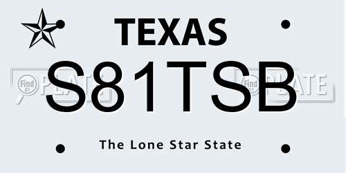 S81TSB Texas License Plate