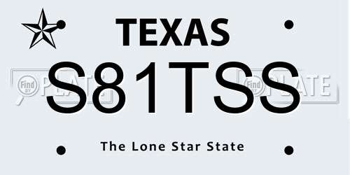 S81TSS Texas License Plate