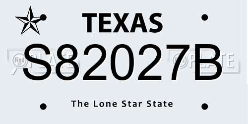 S82027B Texas License Plate