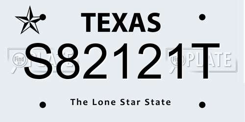 S82121T Texas License Plate