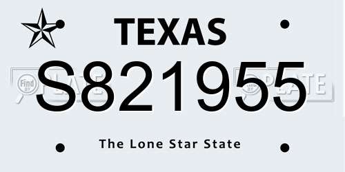 S821955 Texas License Plate