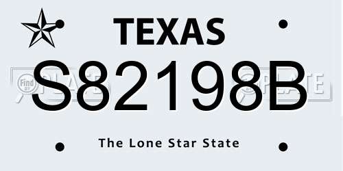 S82198B Texas License Plate