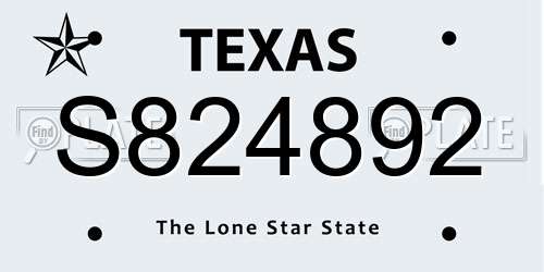 S824892 Texas License Plate