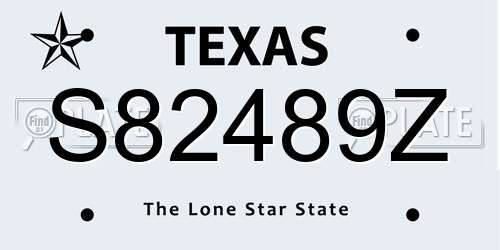 S82489Z Texas License Plate