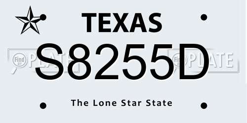 S8255D Texas License Plate