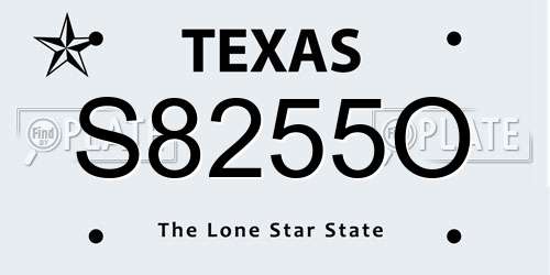 S8255O Texas License Plate