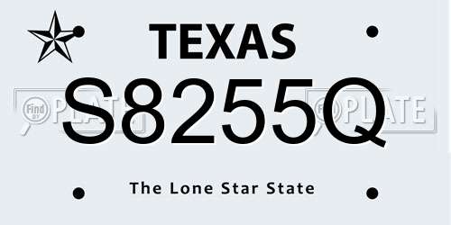 S8255Q Texas License Plate