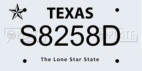S8258D Texas License Plate