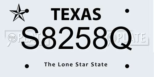 S8258Q Texas License Plate