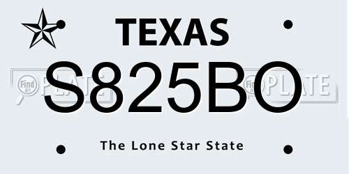 S825BO Texas License Plate