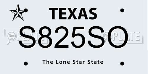 S825SO Texas License Plate