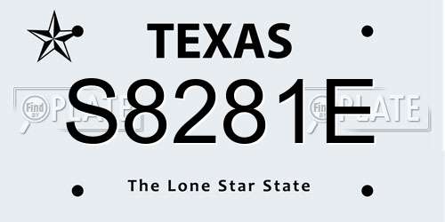 S8281E Texas License Plate
