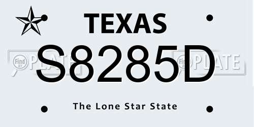 S8285D Texas License Plate