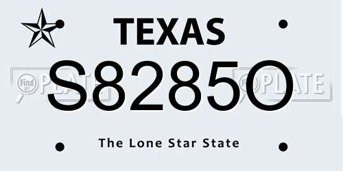 S8285O Texas License Plate