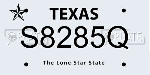 S8285Q Texas License Plate