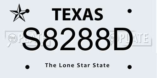 S8288D Texas License Plate