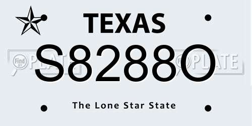 S8288O Texas License Plate